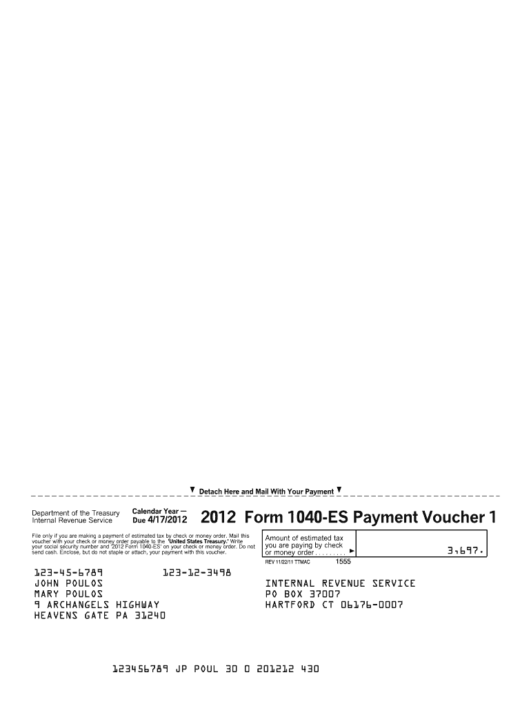 Irs Form 1040 Es Payment Voucher 2023