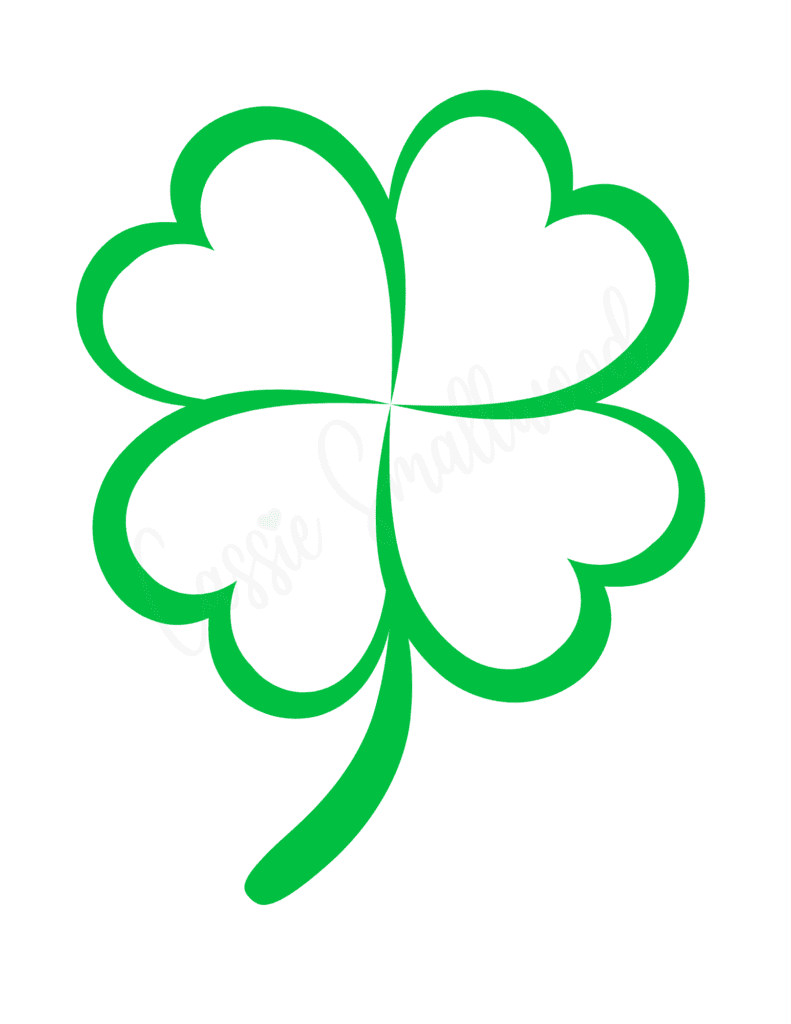 4 Leaf Shamrock Template Printable