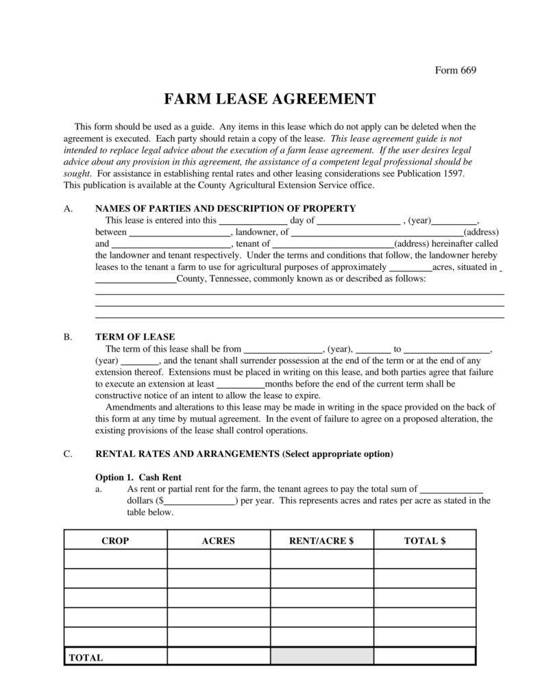 14 Farm Lease Agreement Templates PDF Word