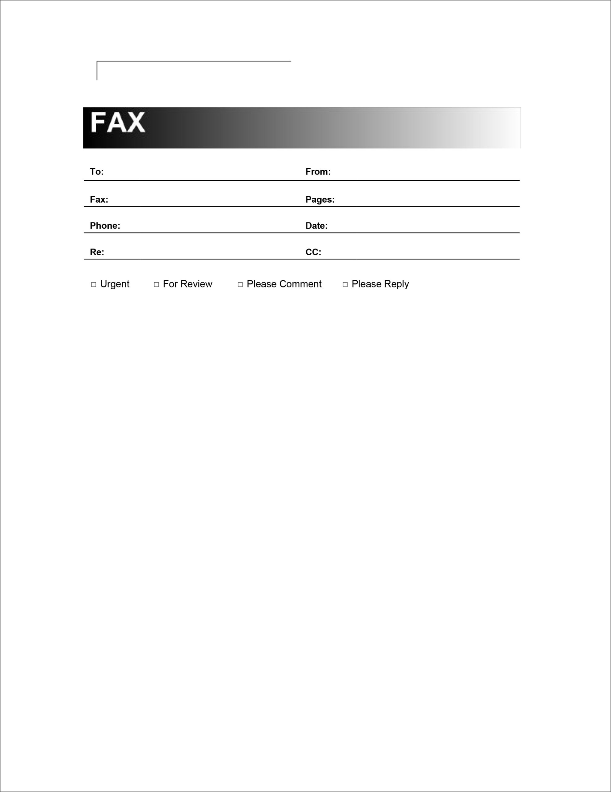 Printable Fax Cover Sheet Template Free