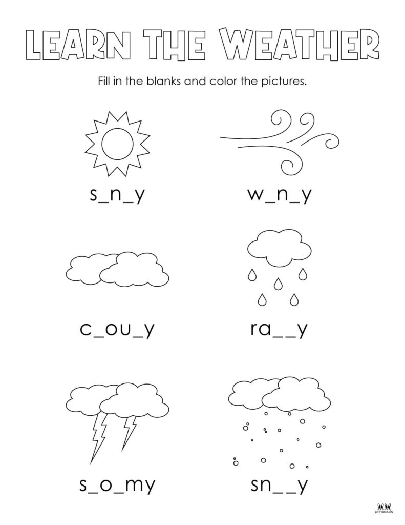 20 Weather Printables For Preschoolers And Kindergarteners 