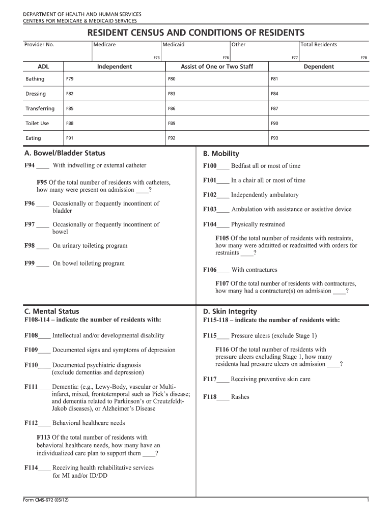 2012 2025 Form CMS 672 Fill Online Printable Fillable Blank 
