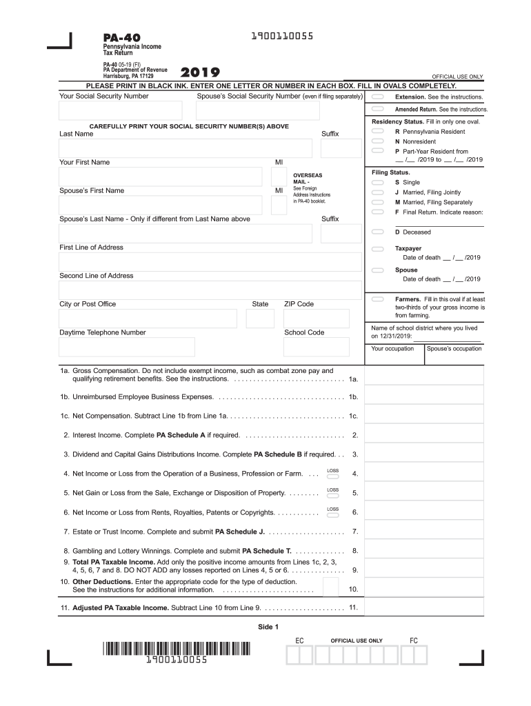 2019 Pa Fill Out amp Sign Online DocHub