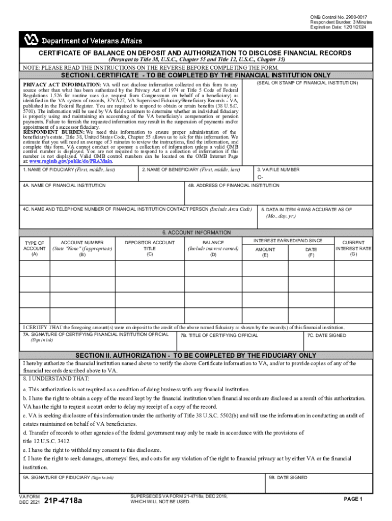 Va Form 21p-4706b Dec 2021