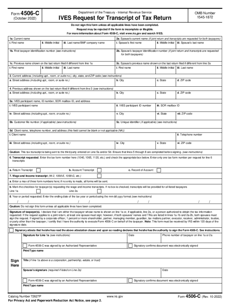 Irs Form 4506