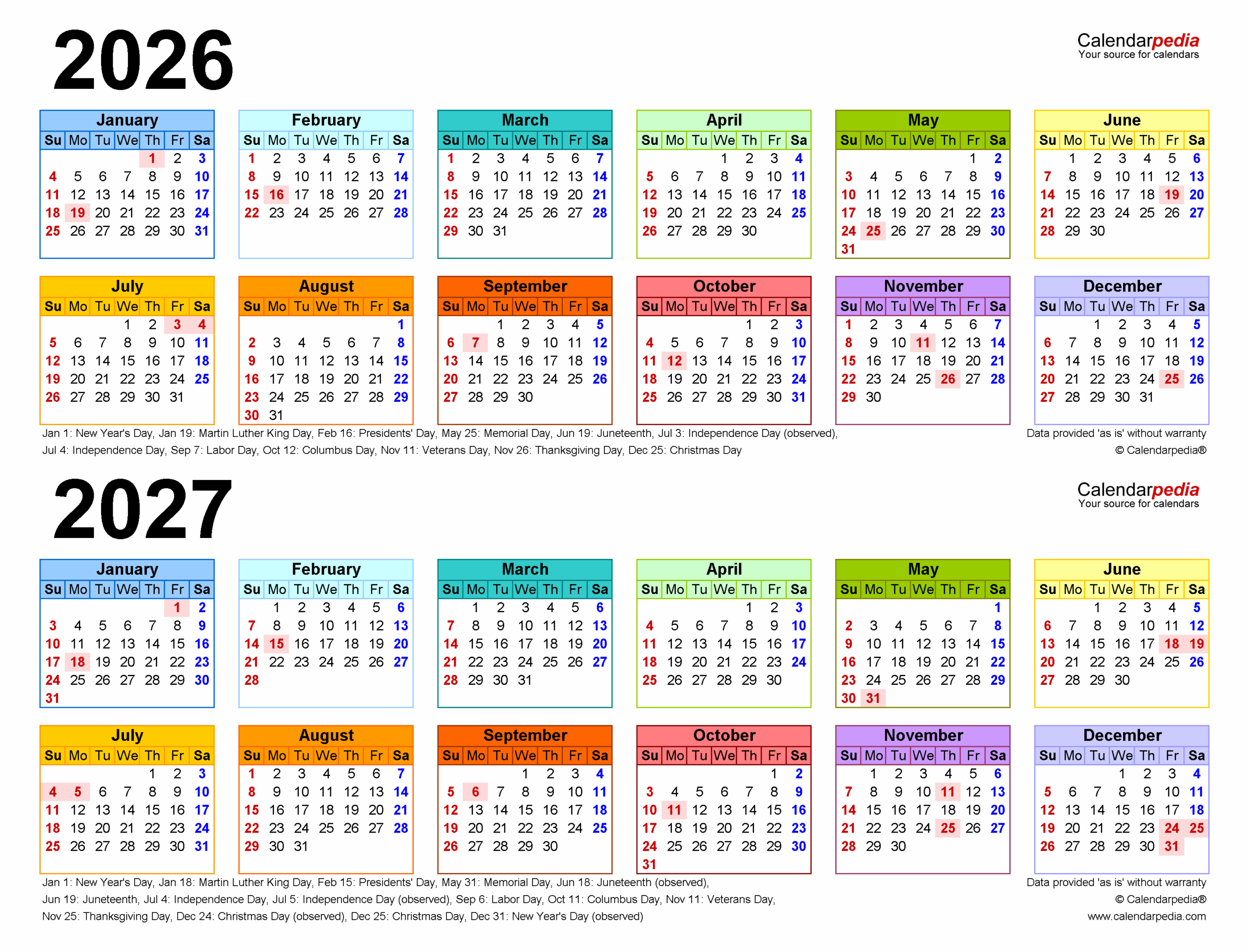 Calendar September 2026 To June 2027