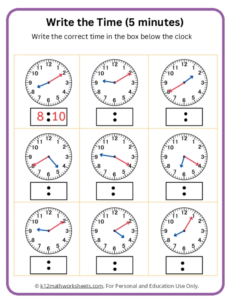 3rd Grade Telling Time Worksheets K12 Math Worksheets