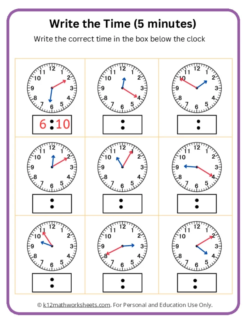 3rd Grade Telling Time Worksheets K12 Math Worksheets