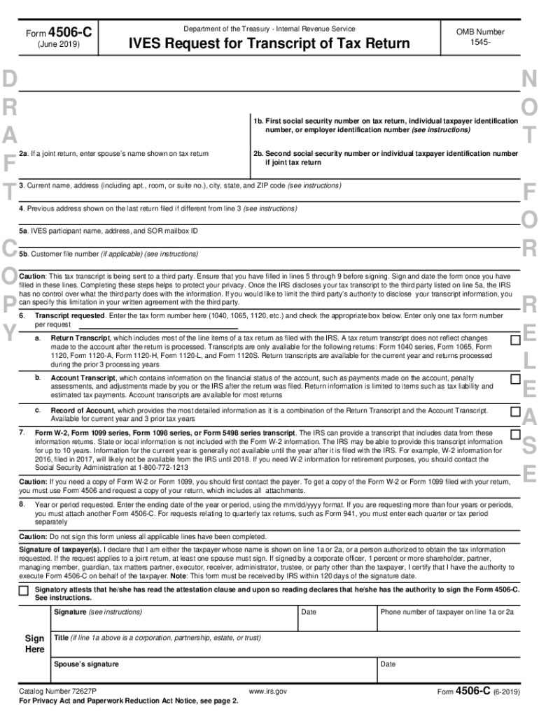 4506 C Fill Online Printable Fillable Blank PdfFiller