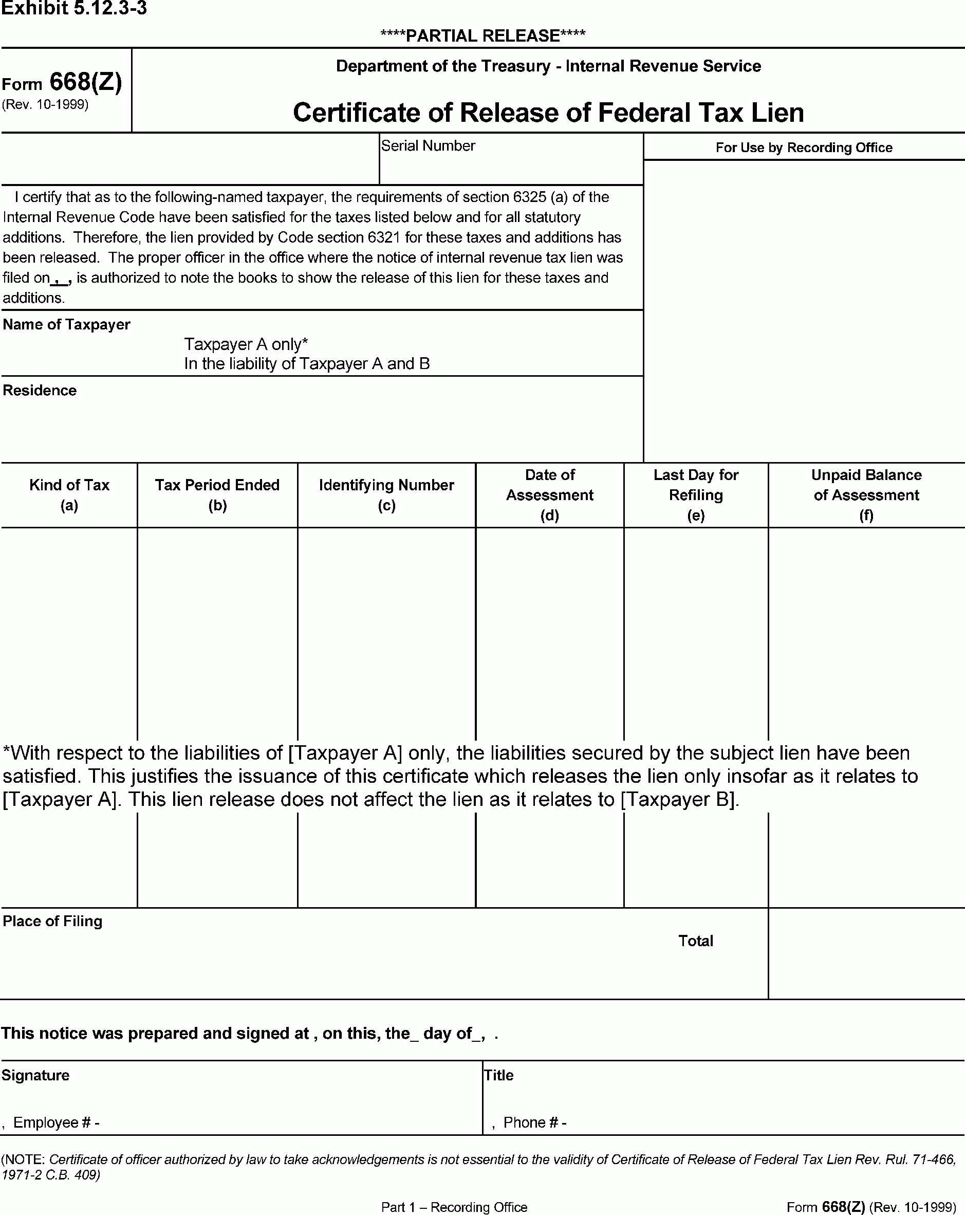 5 12 3 Lien Release And Related Topics Internal Revenue Service