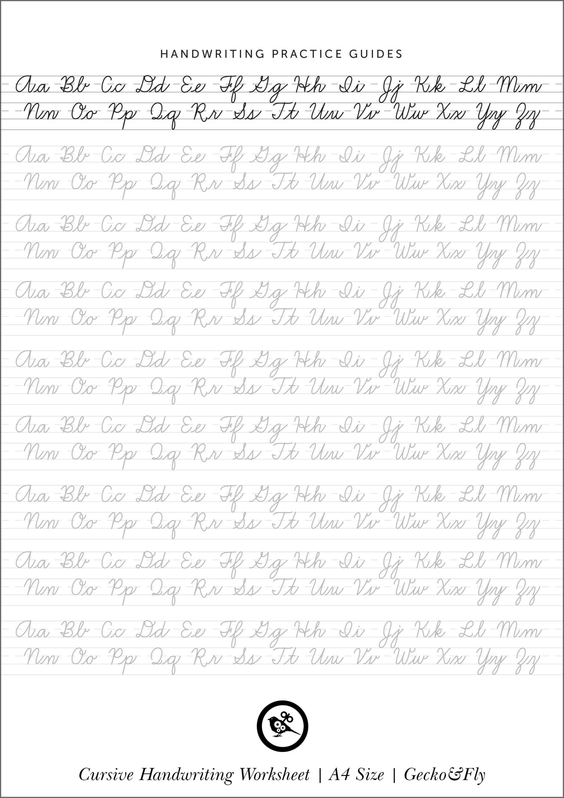 50 Cursive Writing Worksheets Alphabet Letters Sentences 