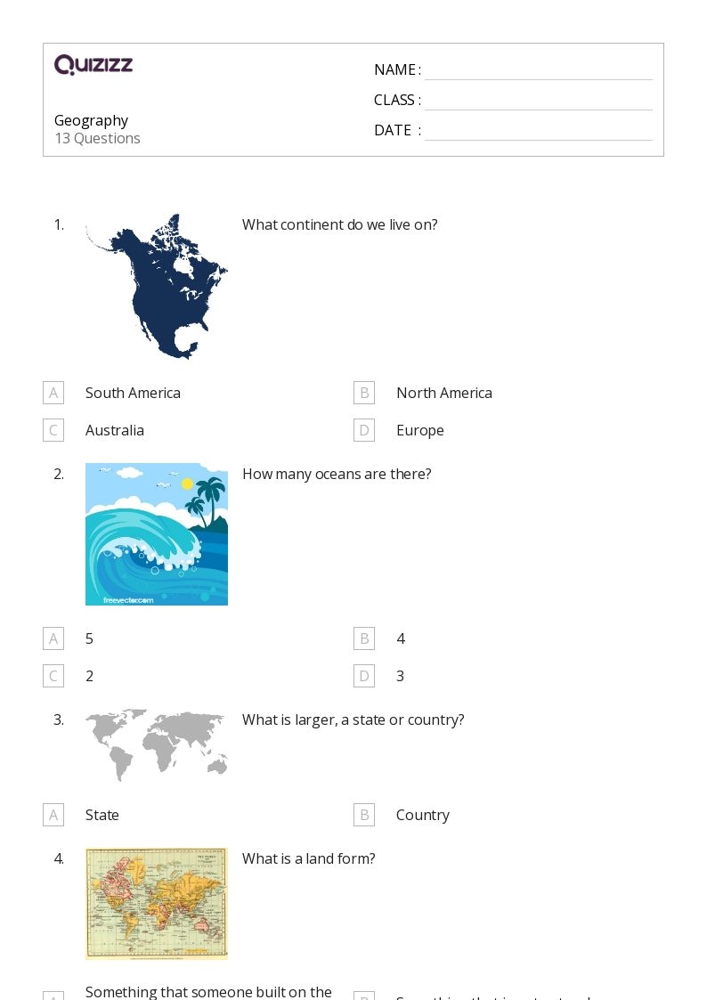 50 Geography Worksheets For 1st Class On Quizizz Free amp Printable