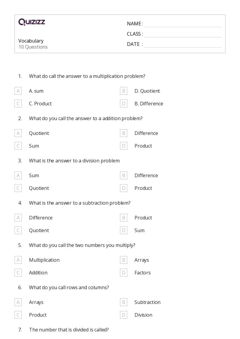 50 Vocabulary Worksheets For 3rd Grade On Quizizz Free amp amp 
