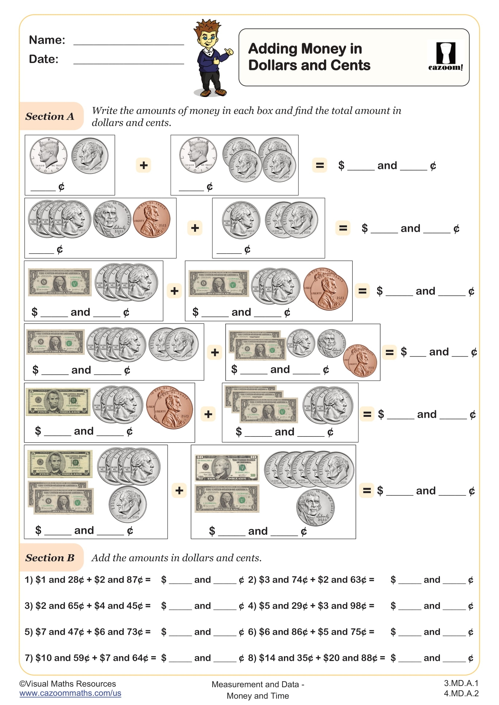 Free Printable Money Worksheets 4th Grade