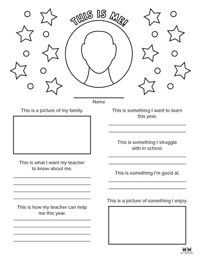 All About Me Printable Worksheets 50 FREE Printables 