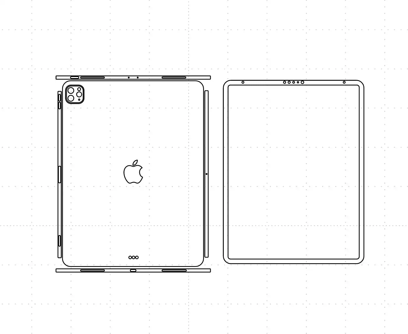 Apple IPad Pro 12 9 4 Generation 2020 Vektor Cut Datei 