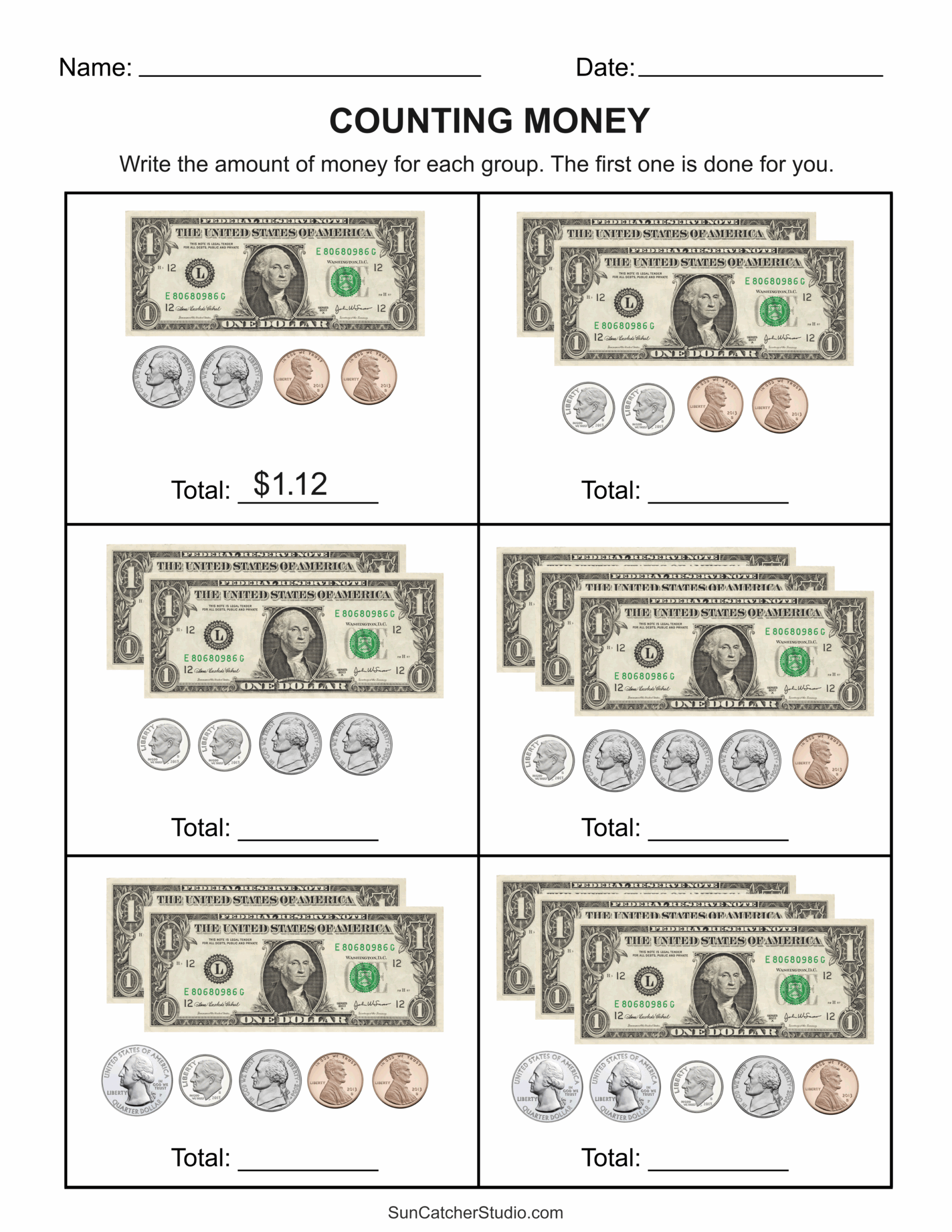 Free Printable Counting Money Worksheets Pdf