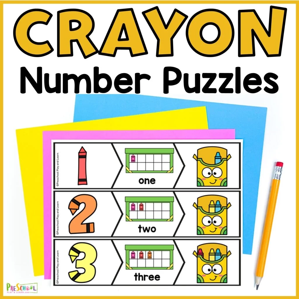 Crayon Math Number Puzzle 1 10 For Preschoolers Free Printable 