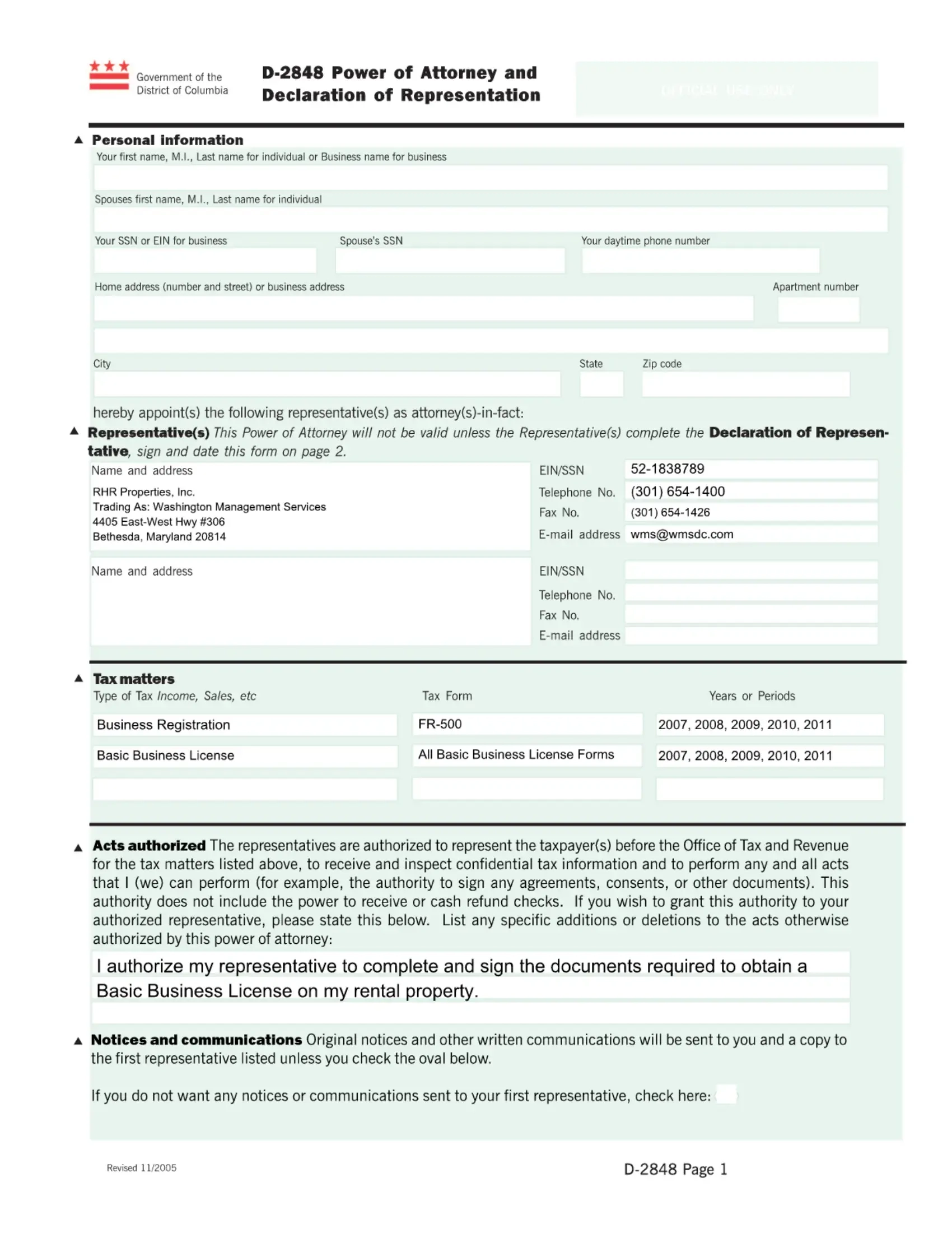Irs Form 2848 Printable Pdf Download