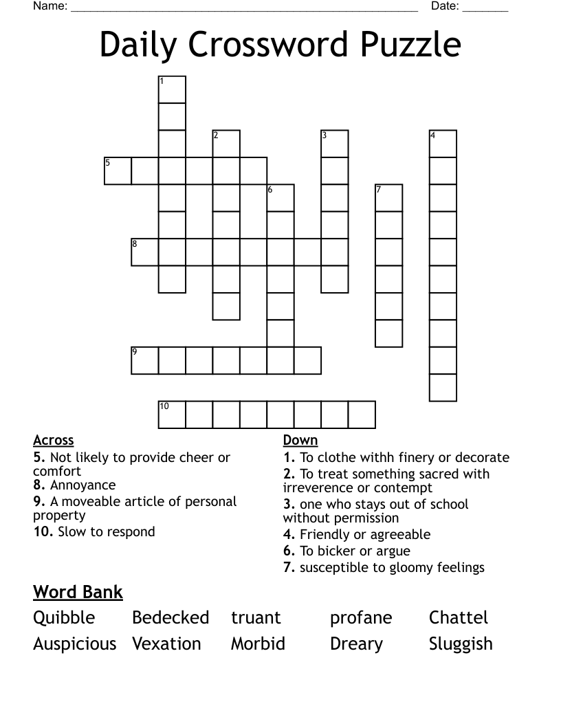 Daily Crossword Puzzle WordMint