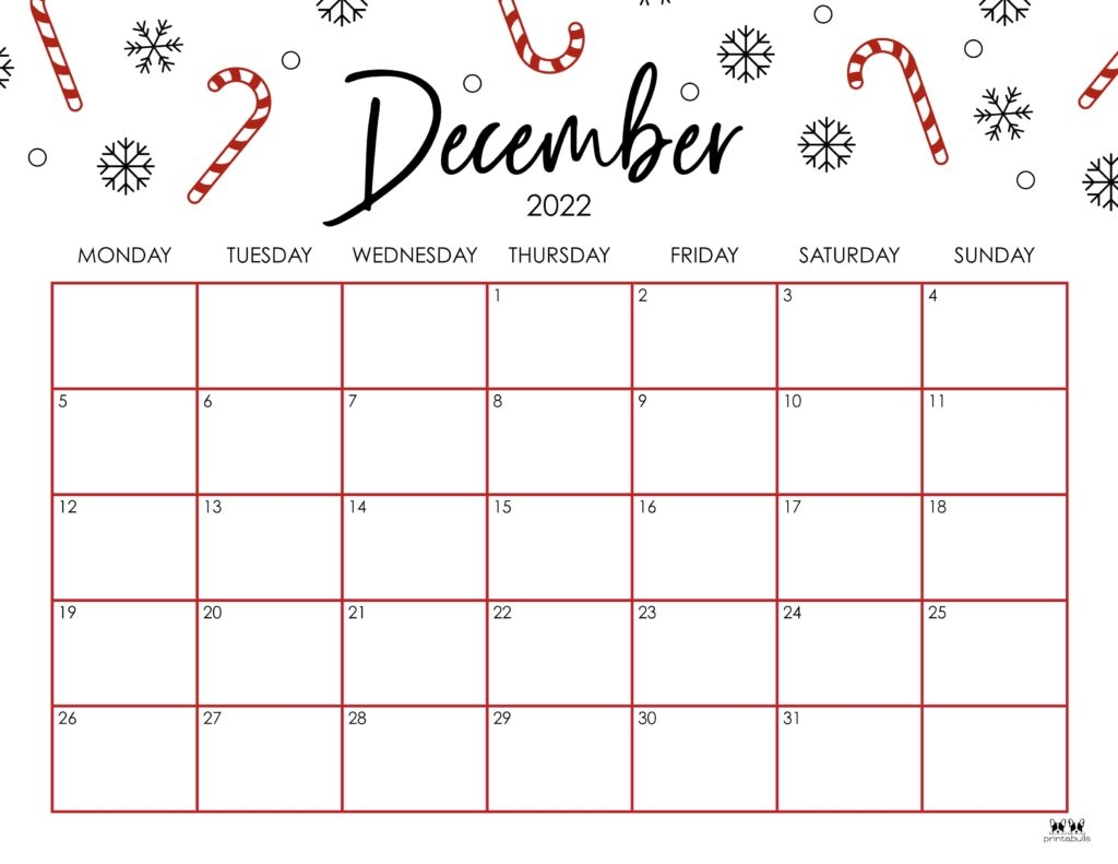 Printable December Calendar Page