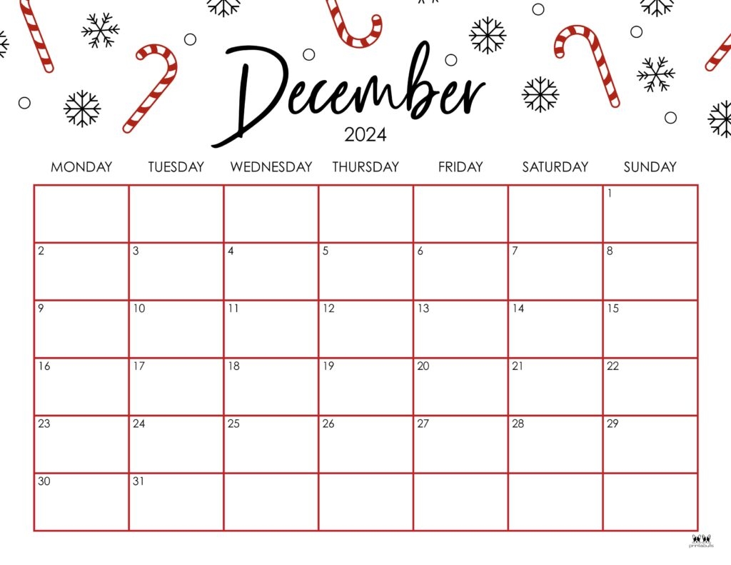 Blank Dec Printable Calendar
