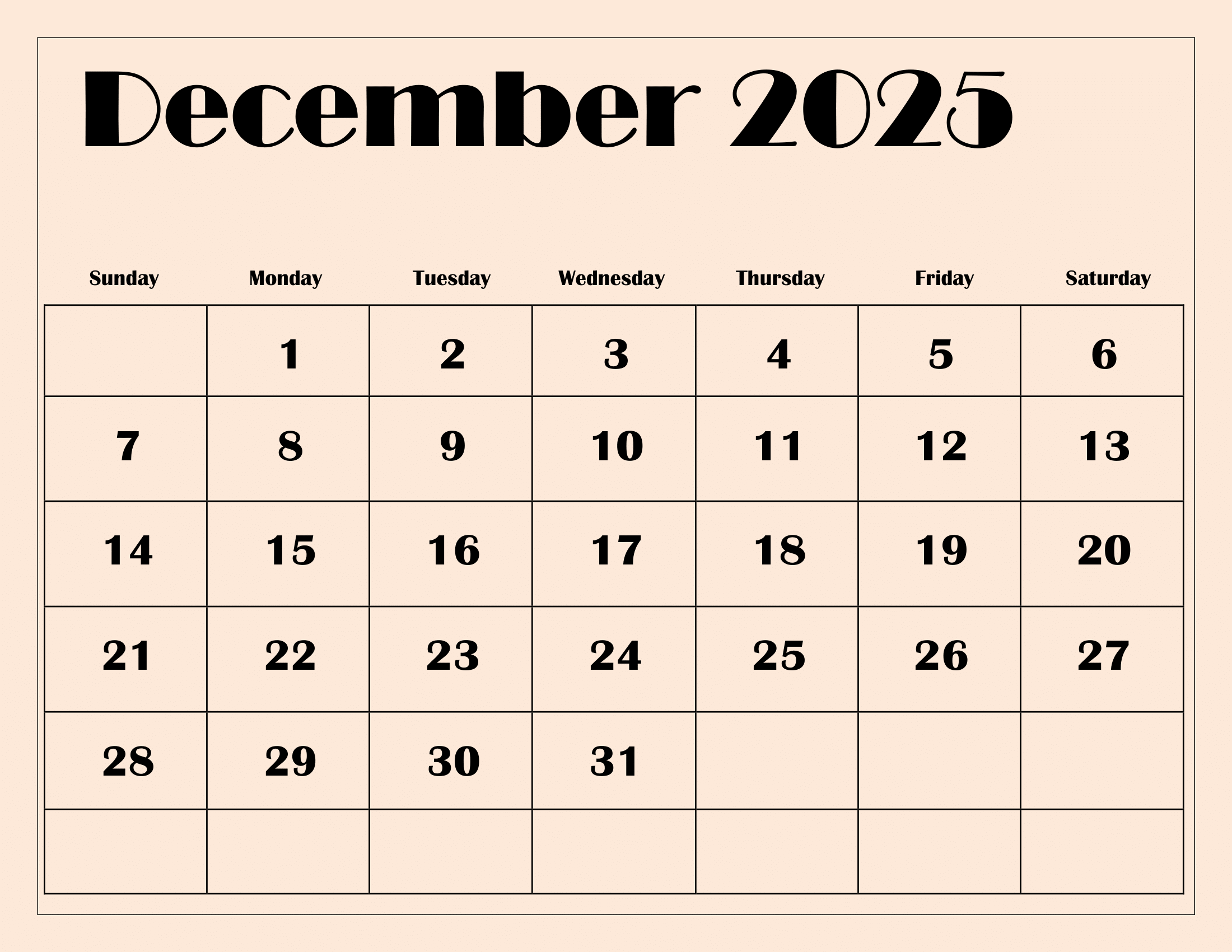 Calendar Pdf December 2025 Calendar Printable