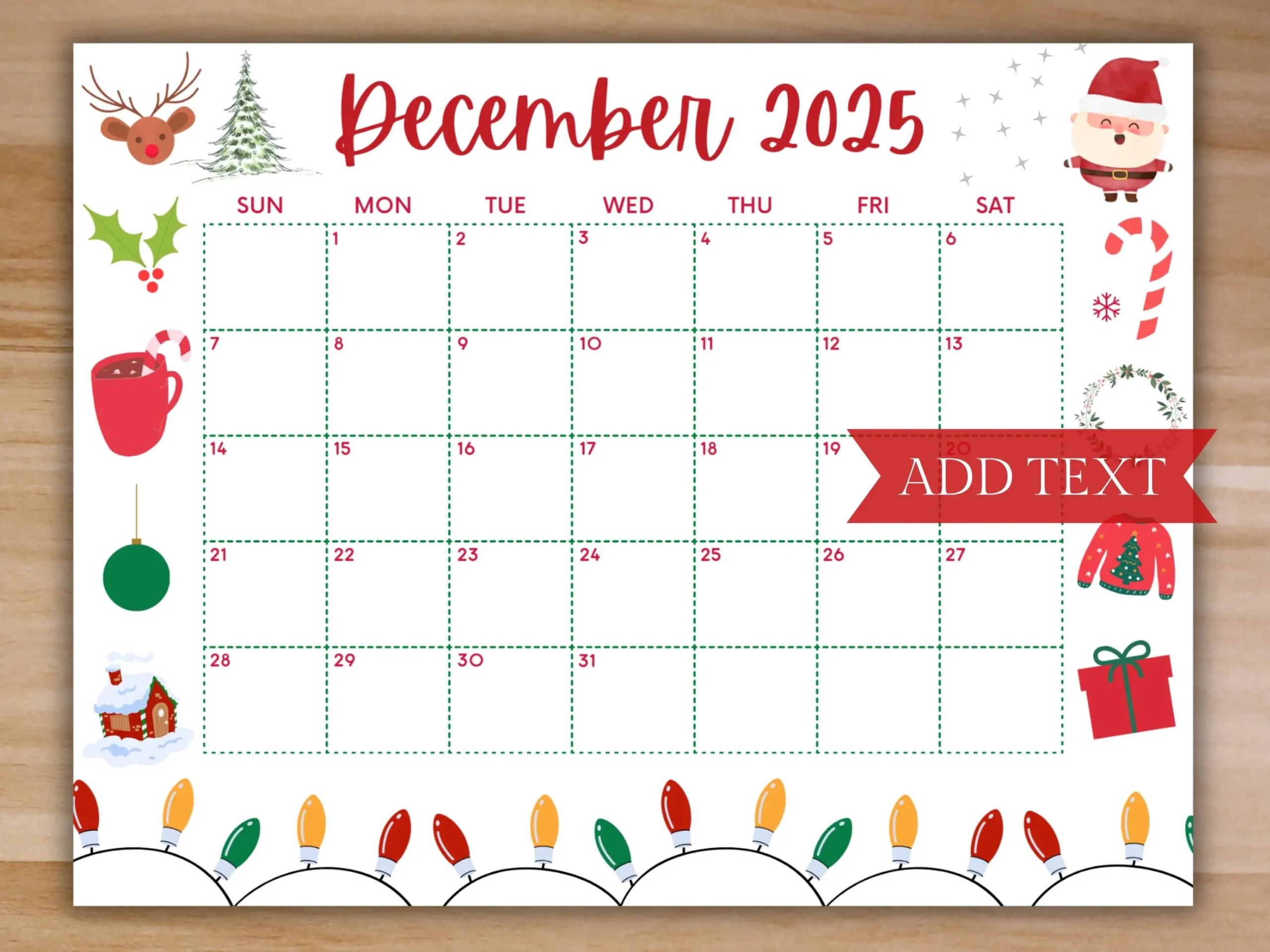 December January Calendar Etsy