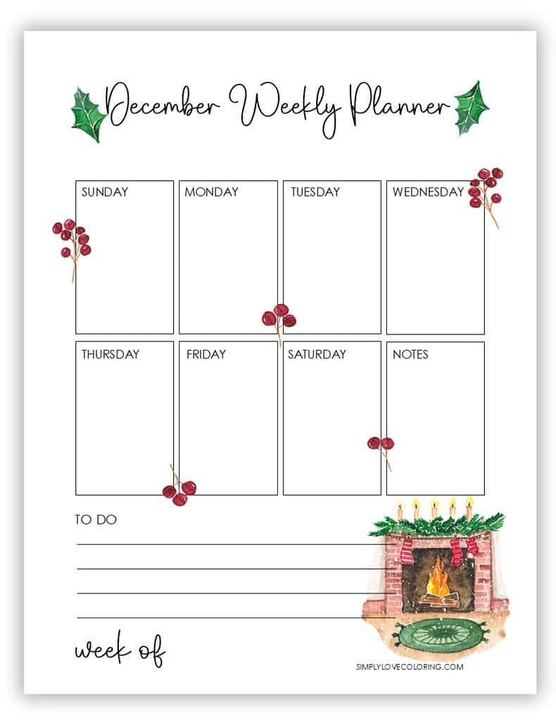 December Planner Printables Free PDF Downloads Simply Love 