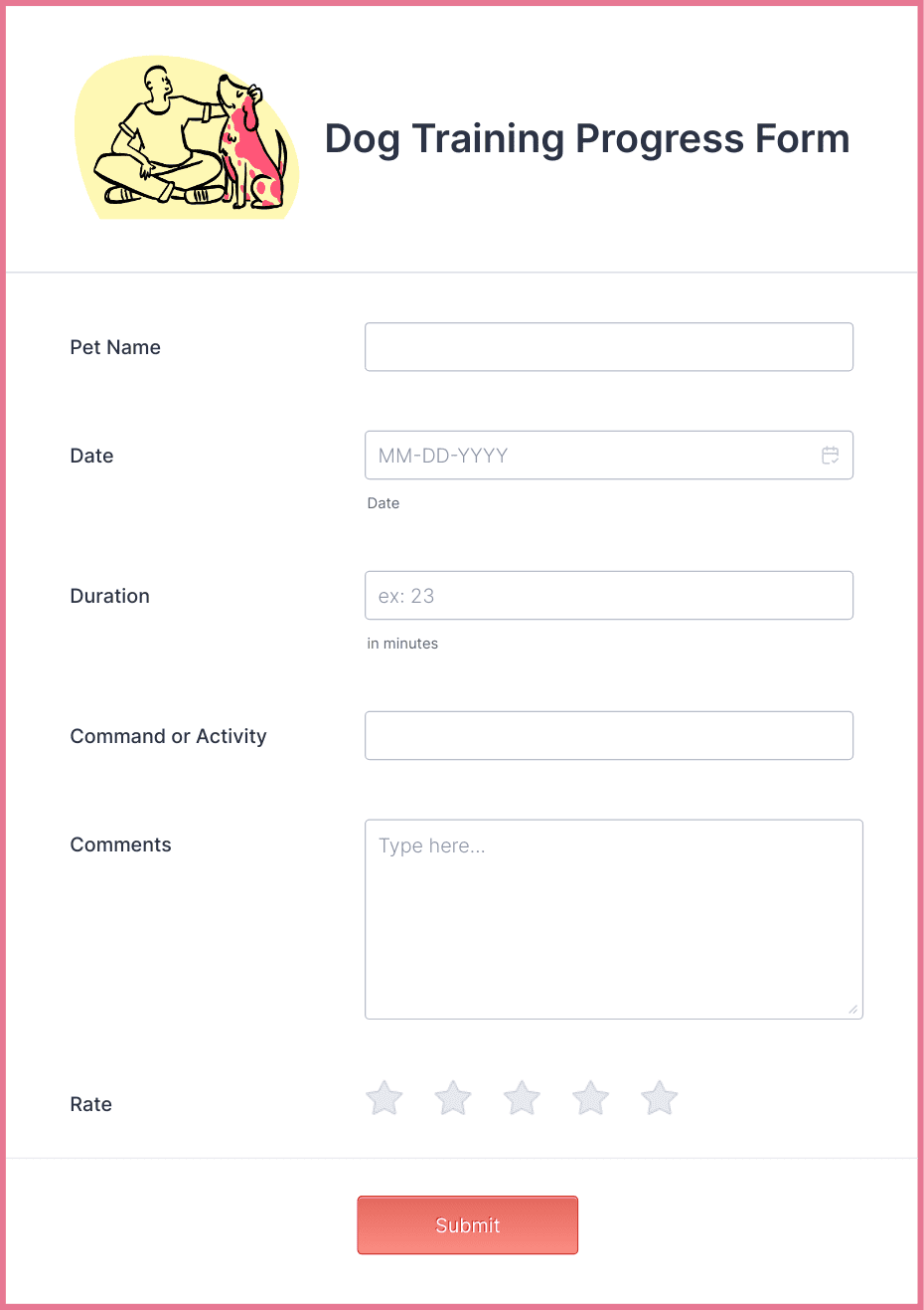 Dog Training Progress Form Template Jotform