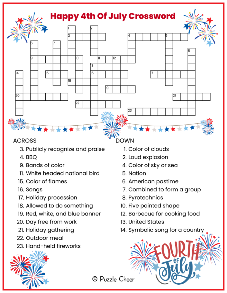 Fourth Of July Puzzle Printable