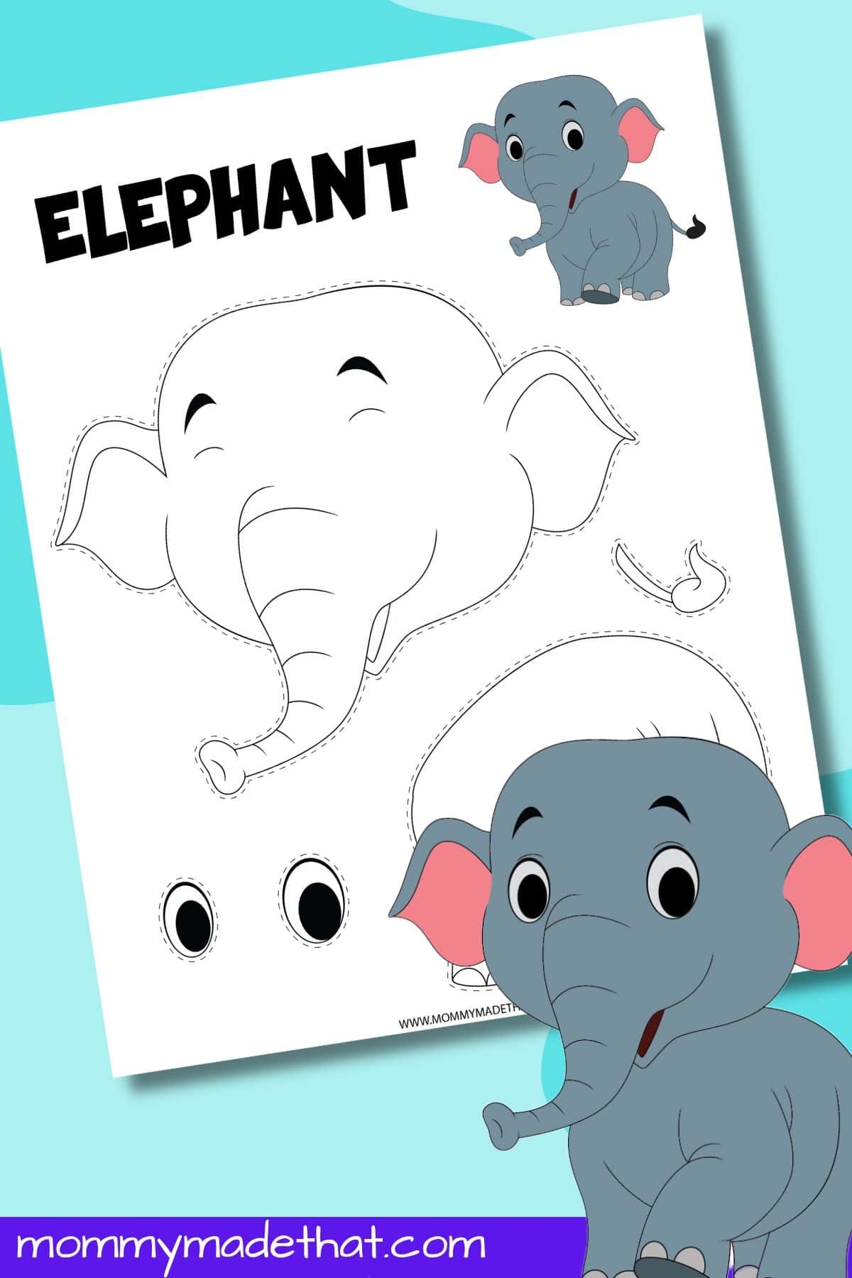 Elephant Craft Template Cut amp Paste Craft 