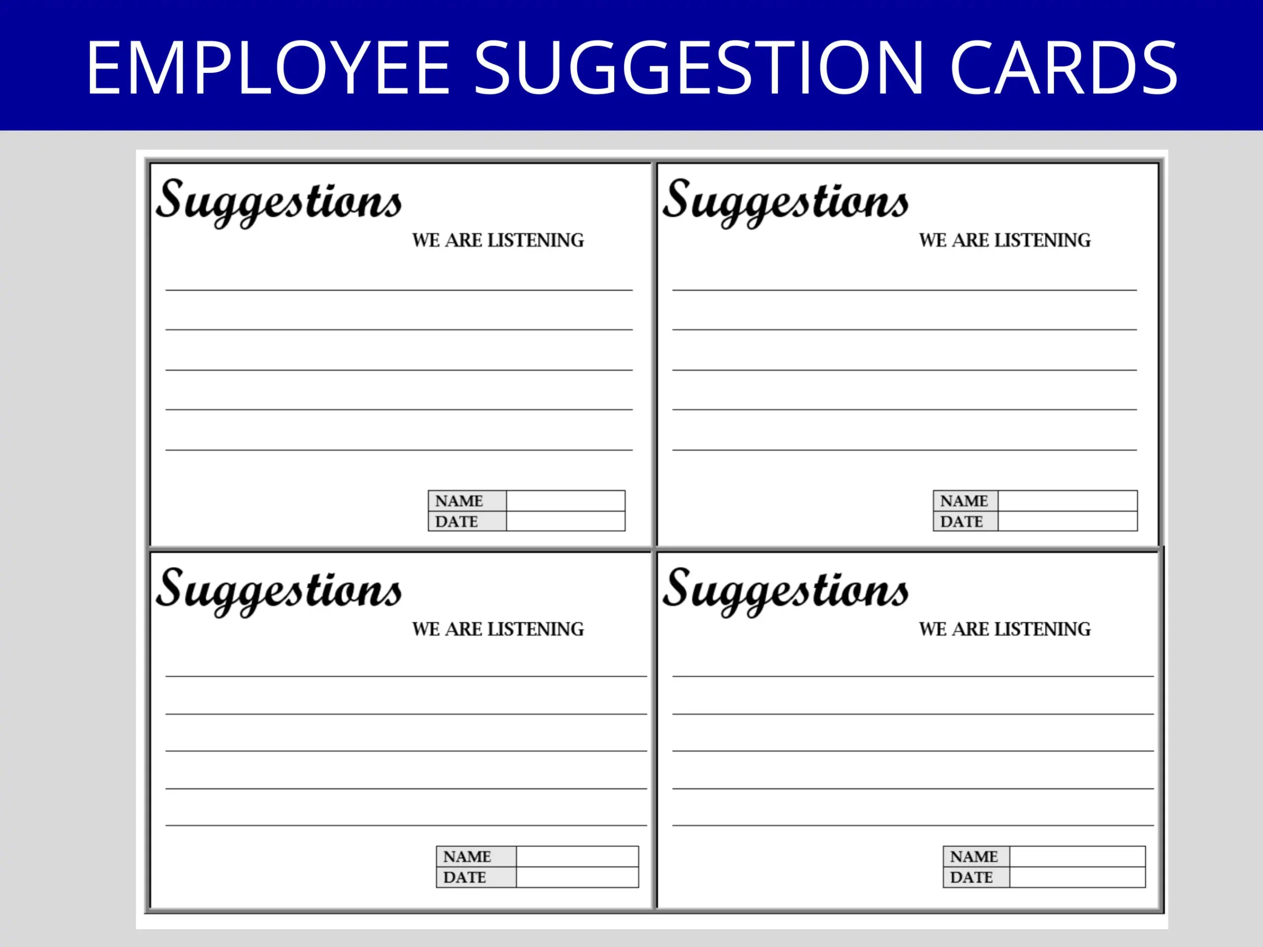 Printable Suggestion Box Template