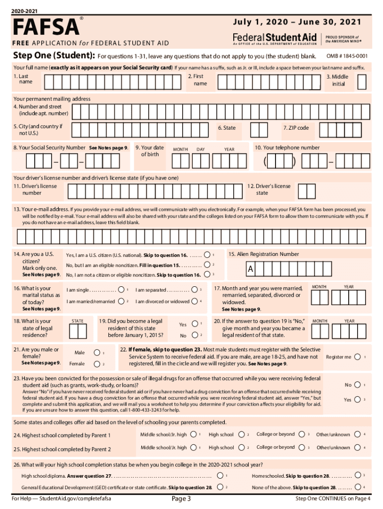 Fafsa Form Fill Out amp Sign Online DocHub