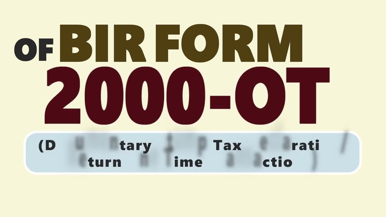 How To Fill Up Bir Form 2000