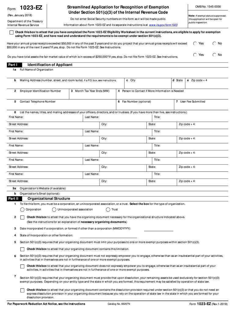 Irs Form 1023-Ez Instructions