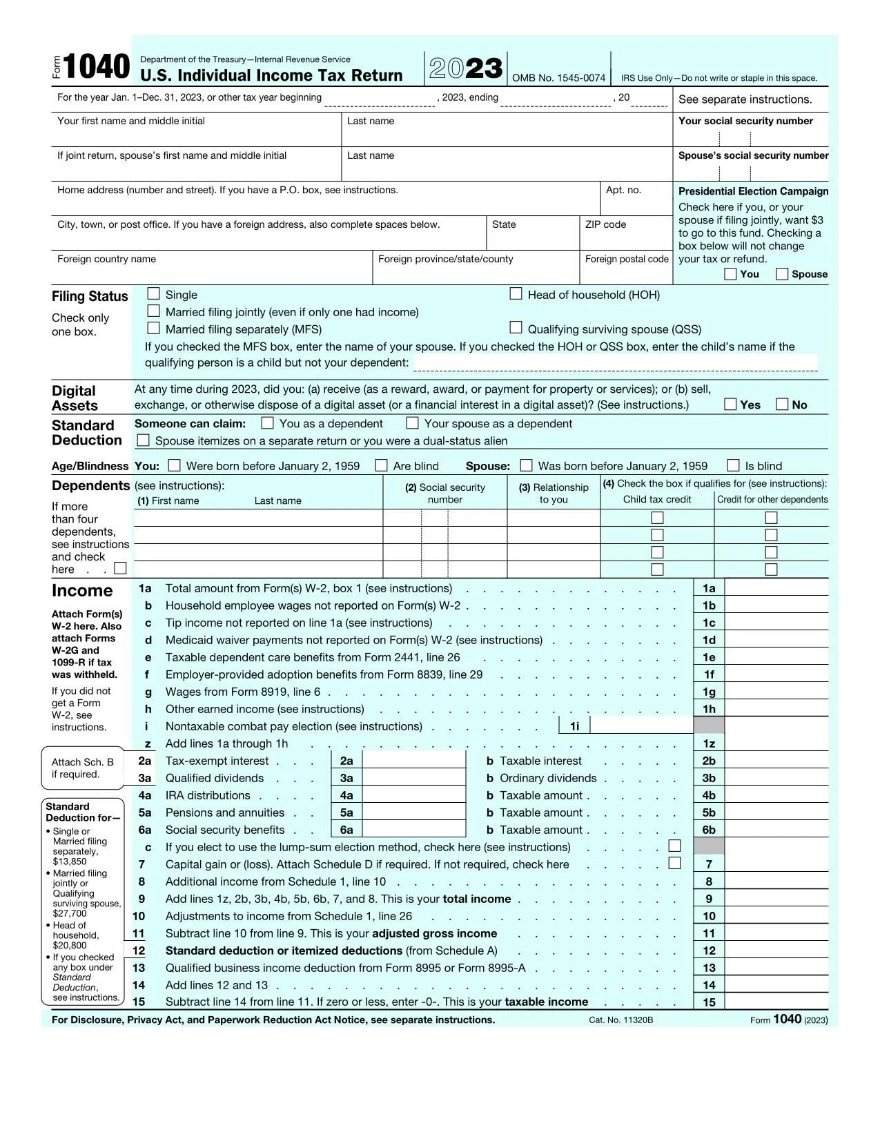 1040 X Form 2023