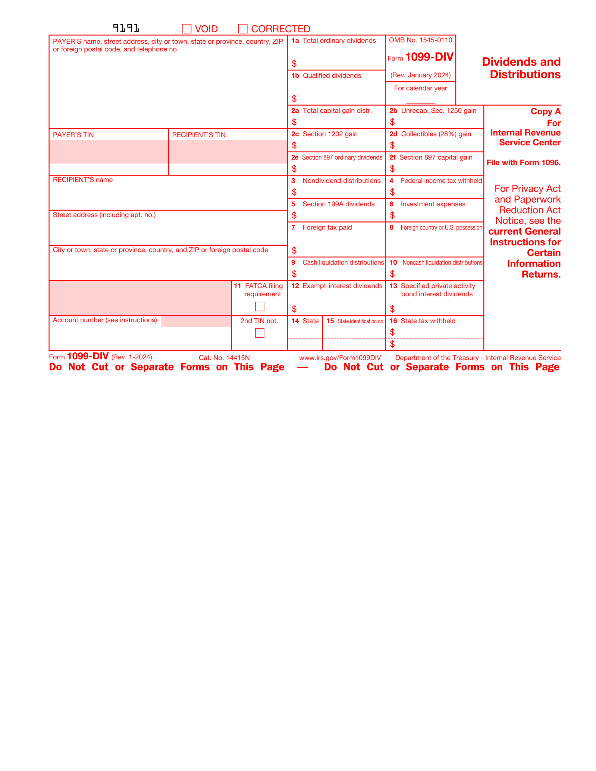 Form 1099 DIV 2024 2025 Fill Official Forms PDF Guru