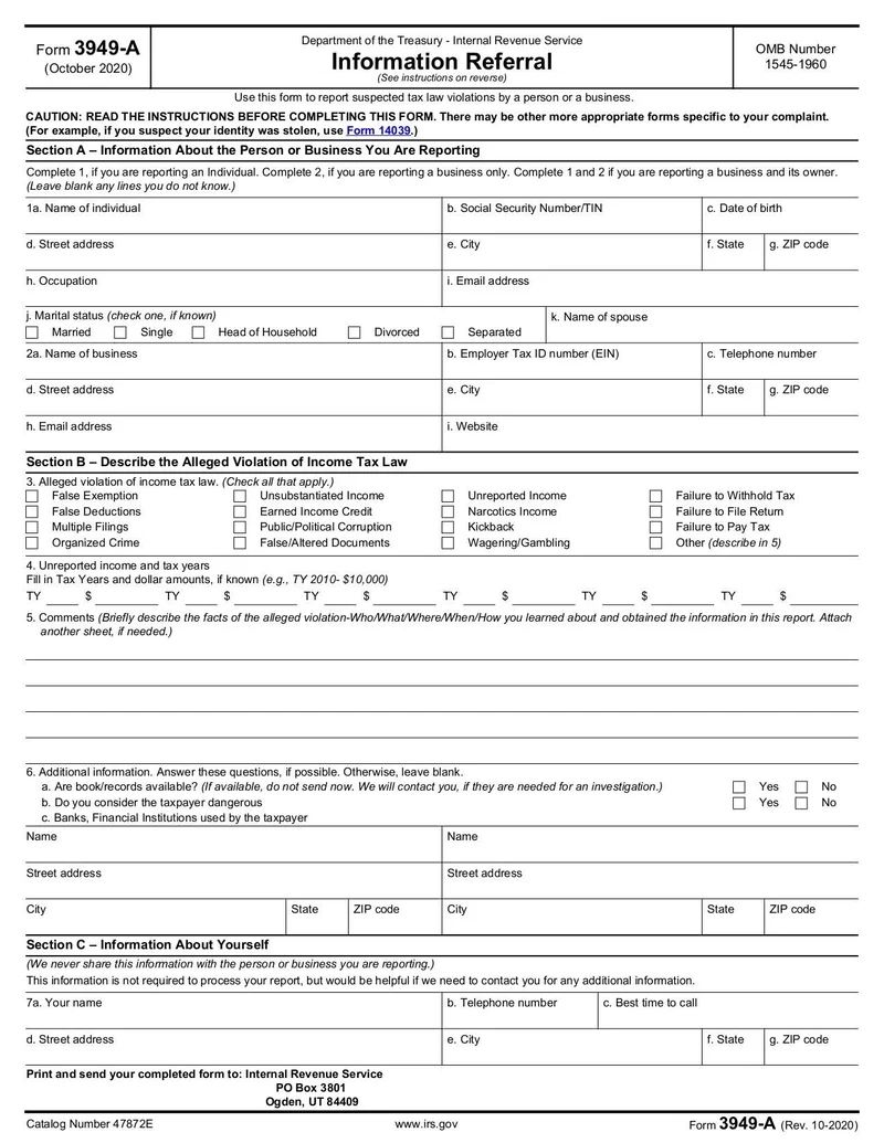 Form 3949 A Fill And Sign Online With Lumin