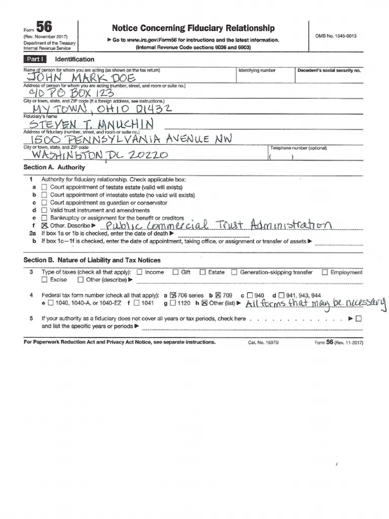 Irs Form 56 Instructions