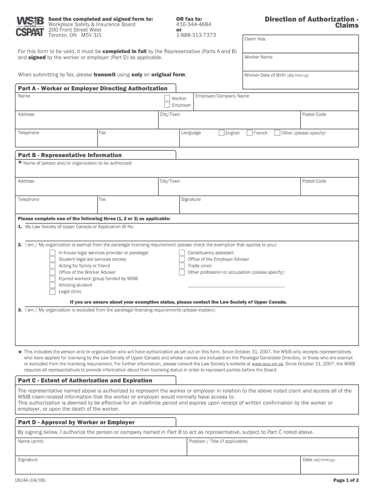Wsib Form 6 7 And 8