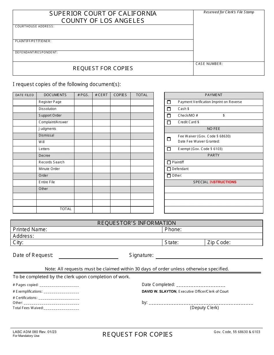 Form ADM080 Download Fillable PDF Or Fill Online Request For 