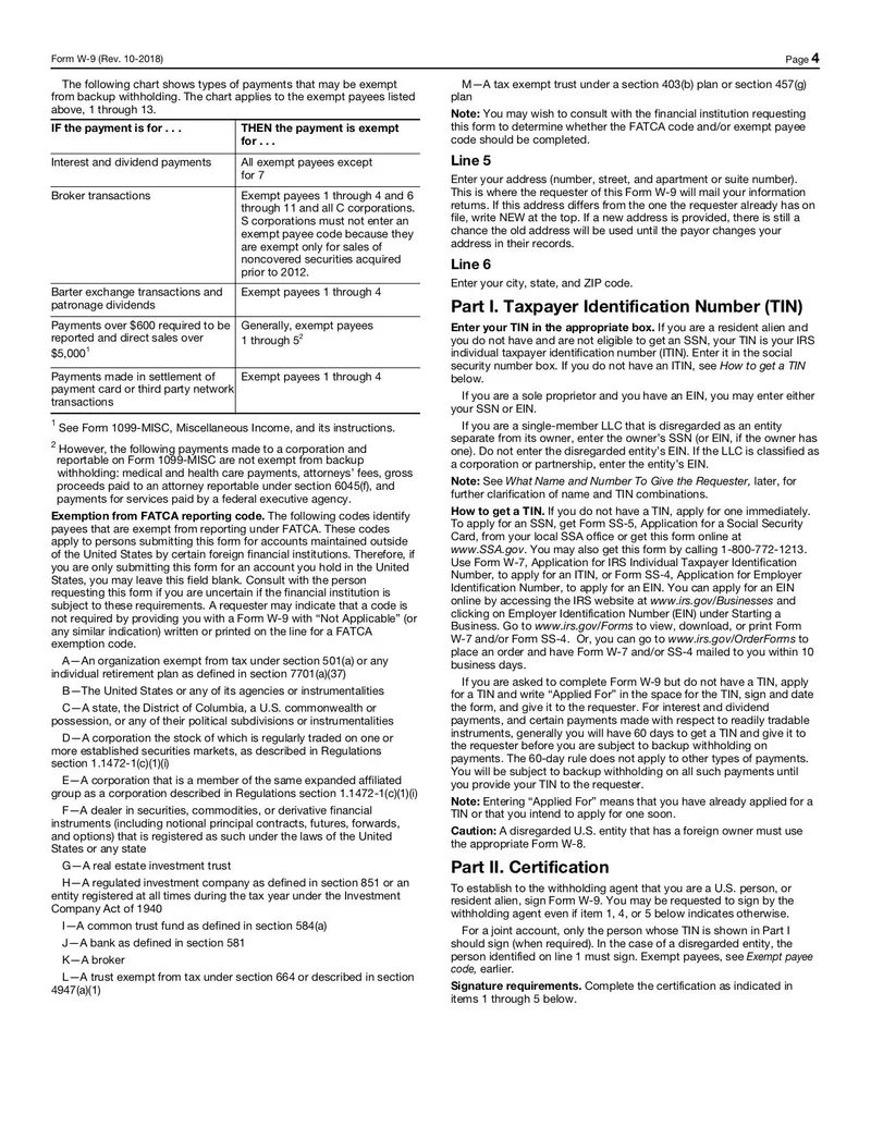 Form W 9 Fill And Sign Online With Lumin