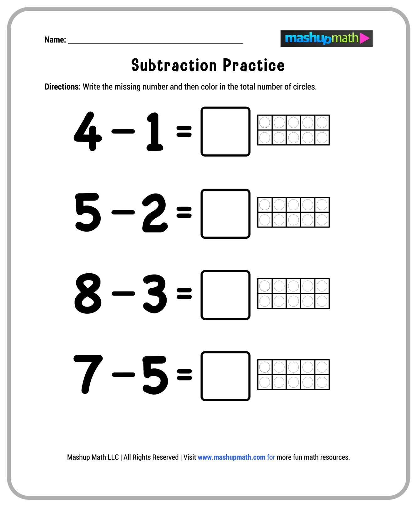 Printable Math Worksheets For 1st Grade