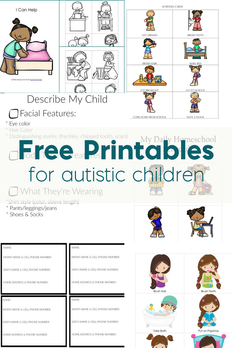 Free Autism Worksheets PDF Printable Resources For Autism 
