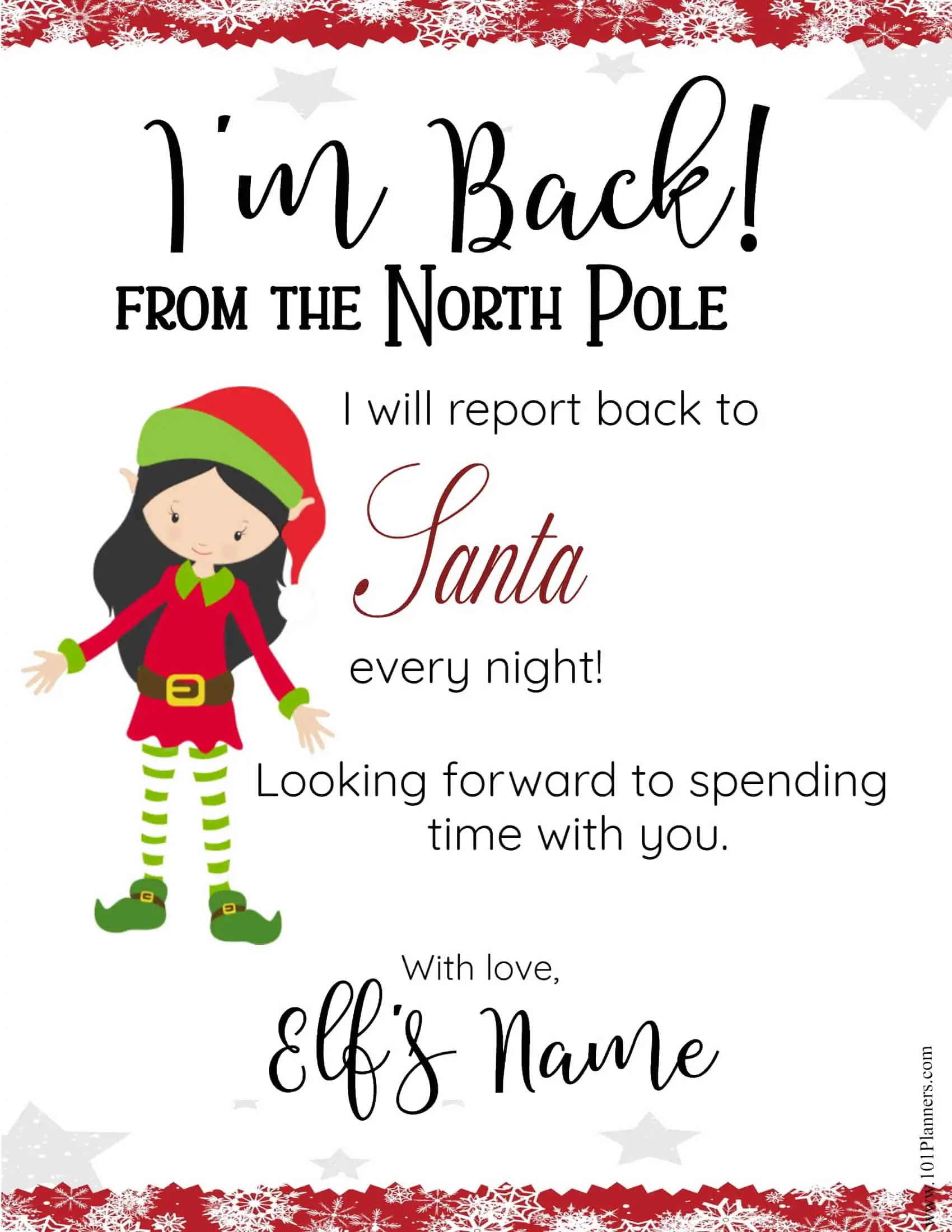 Elf On The Shelf Letter Template Free Printable Word