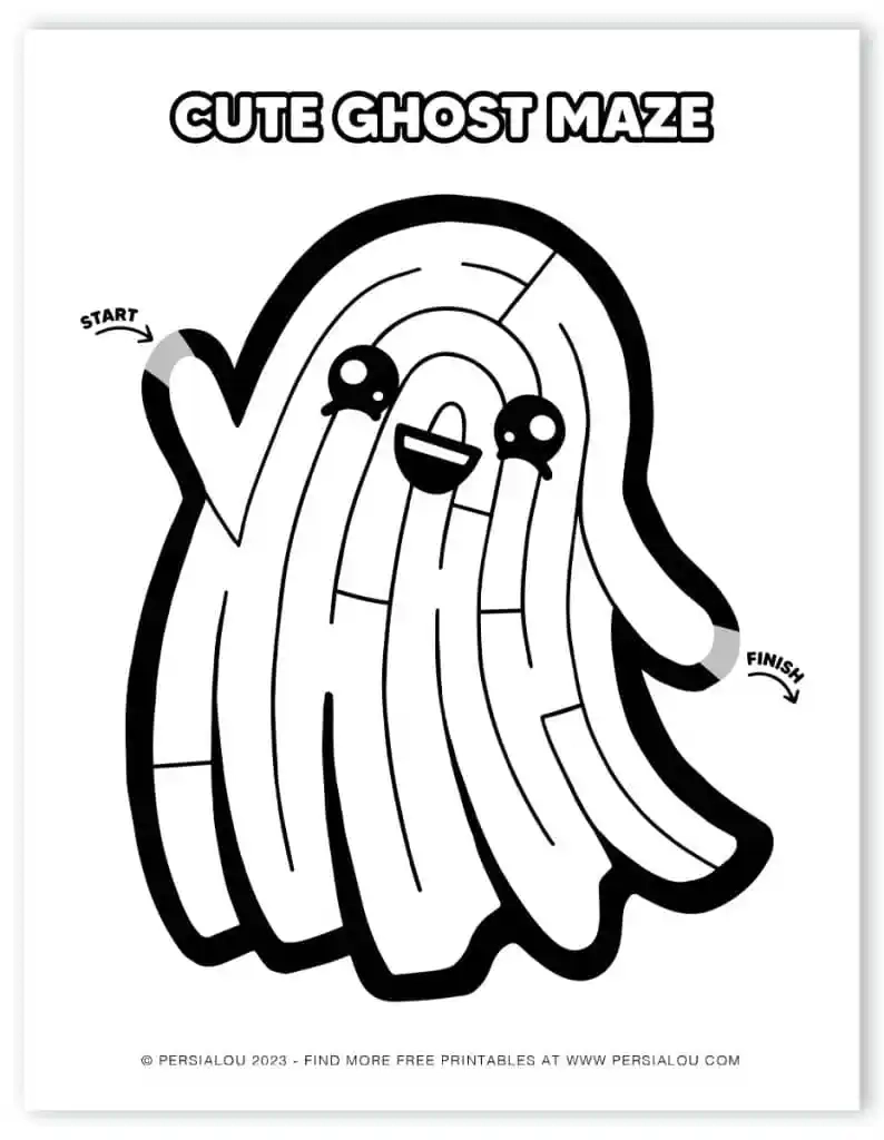 Free Halloween Printable Maze Worksheets For Kids And Adults 