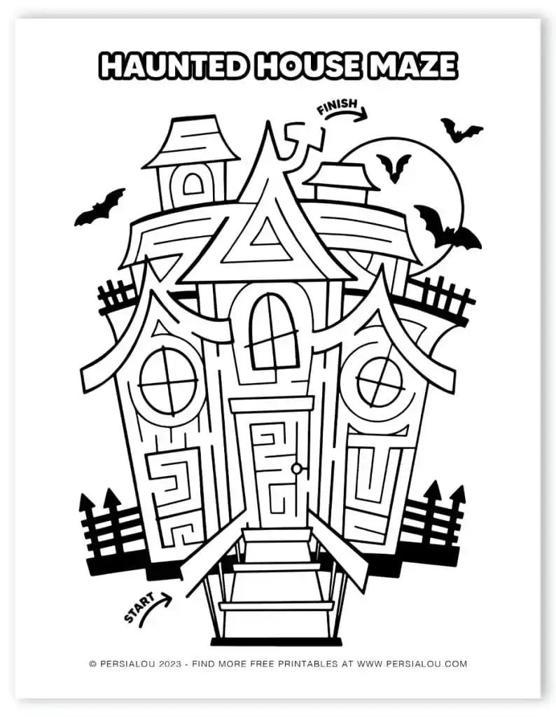 Free Halloween Printable Maze Worksheets For Kids And Adults 