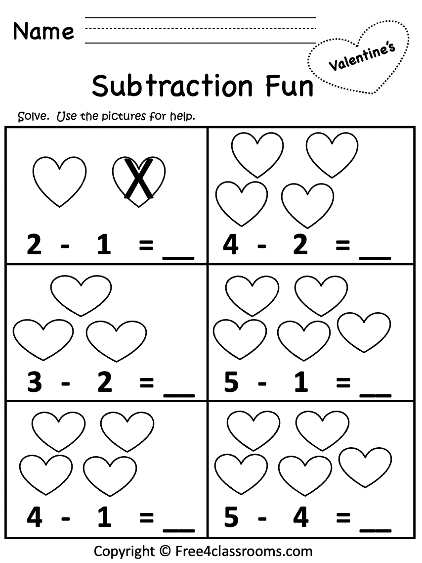 Free Kindergarten Subtraction Worksheet Free Worksheets 