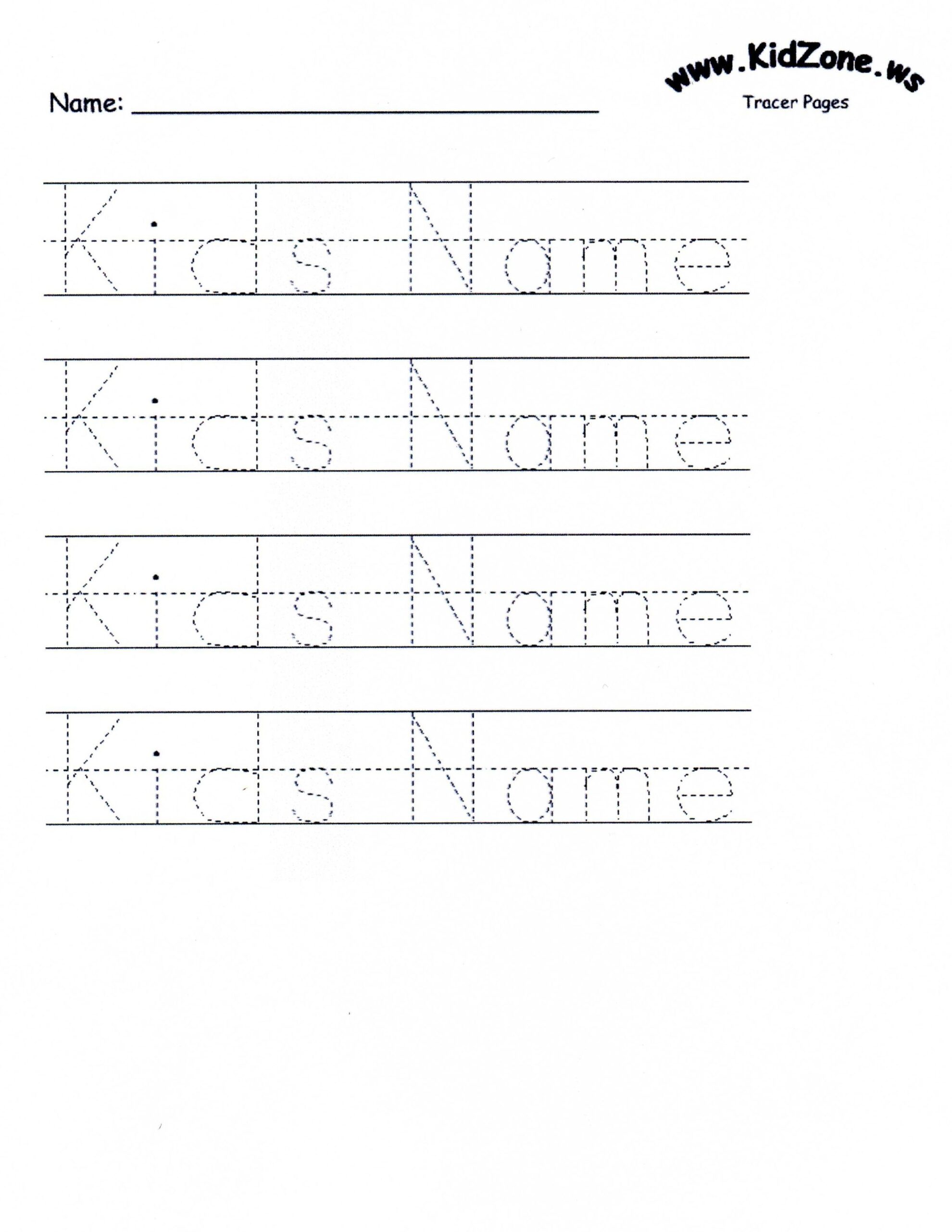 Free Printable Name Worksheets For Kids